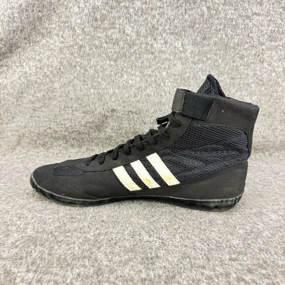✅ Mens 10.5 Adidas Wrestling High Top Athletic Shoes/Sneaker Black White Mesh - Picture 11 of 13